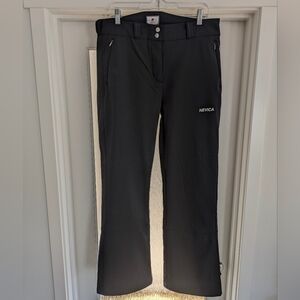 Women's Devine Snow Pants Us 10 Black Fleece Lined Water Resistant Ski Skiing